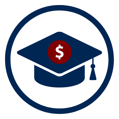 graduation hat with money symbol